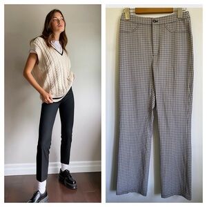 Aritzia Sunday Best Freshman High-Rise Straight Pant • Plaid • US 2